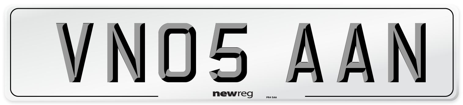 VN05 AAN Number Plate from New Reg